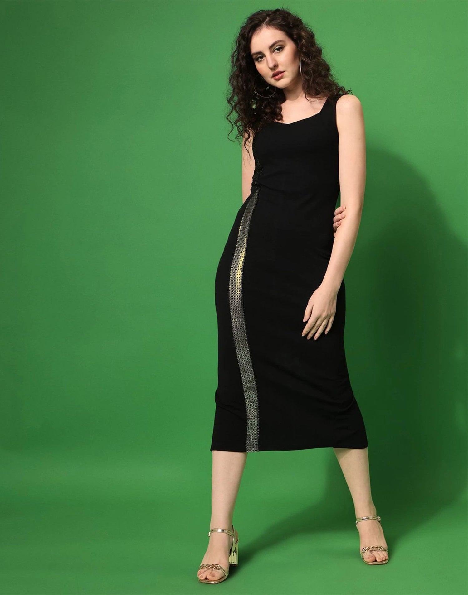 Black Sleeveless Bodycon Dress | Leemboodi