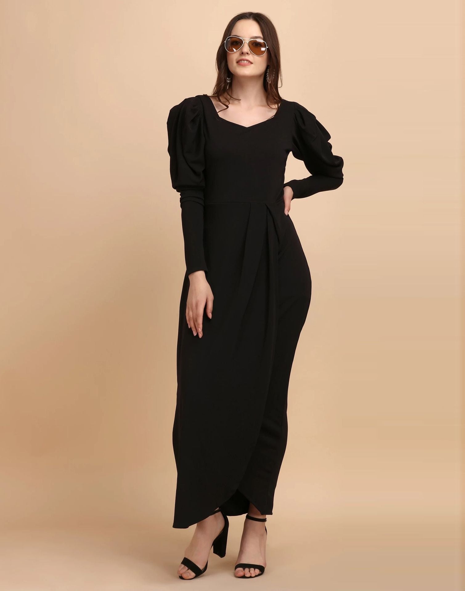 Black Bodycon Midi Dress | Leemboodi