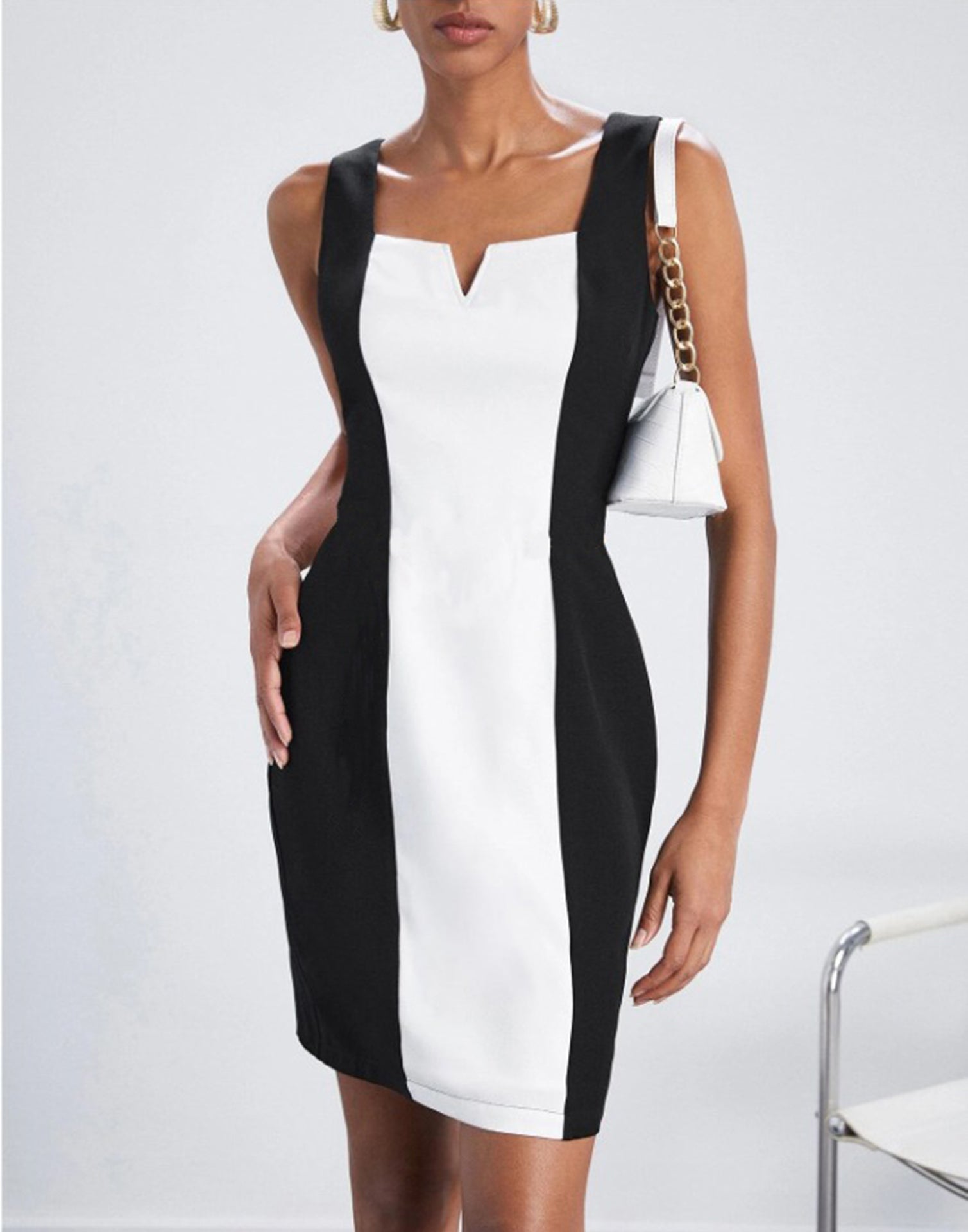 White Knitted Lycra Bodycon Dress