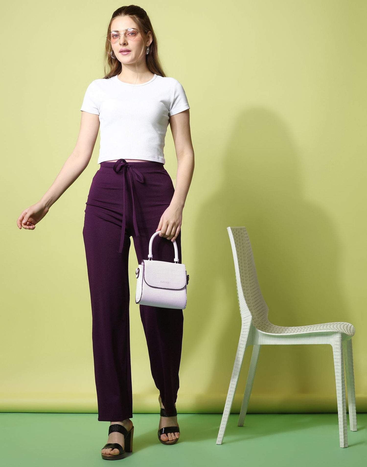 Wine knotted Straight Fit Trouser | Leemboodi