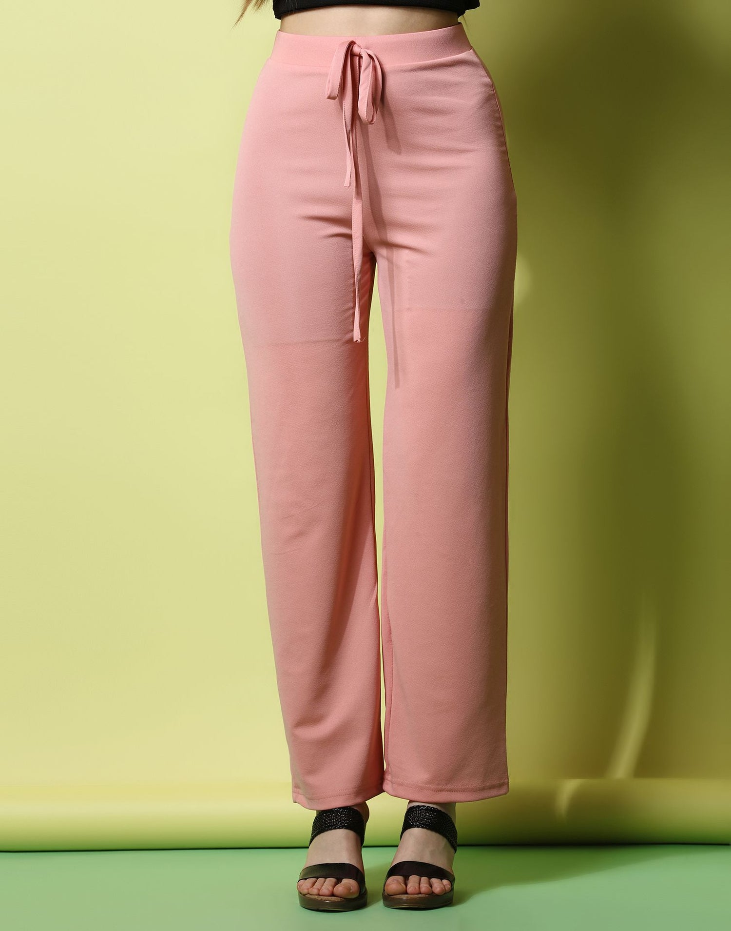 Peach knotted Straight Fit Trouser | Leemboodi