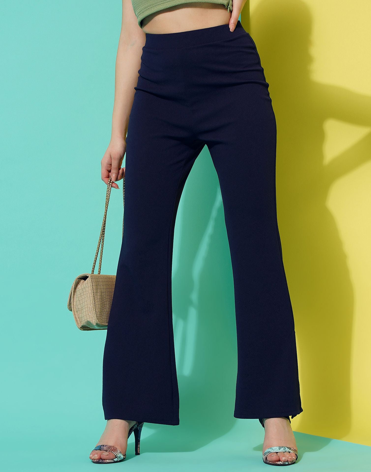 Blue Flared Trouser | Leemboodi