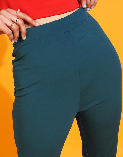 Teal Straight Fit Trouser