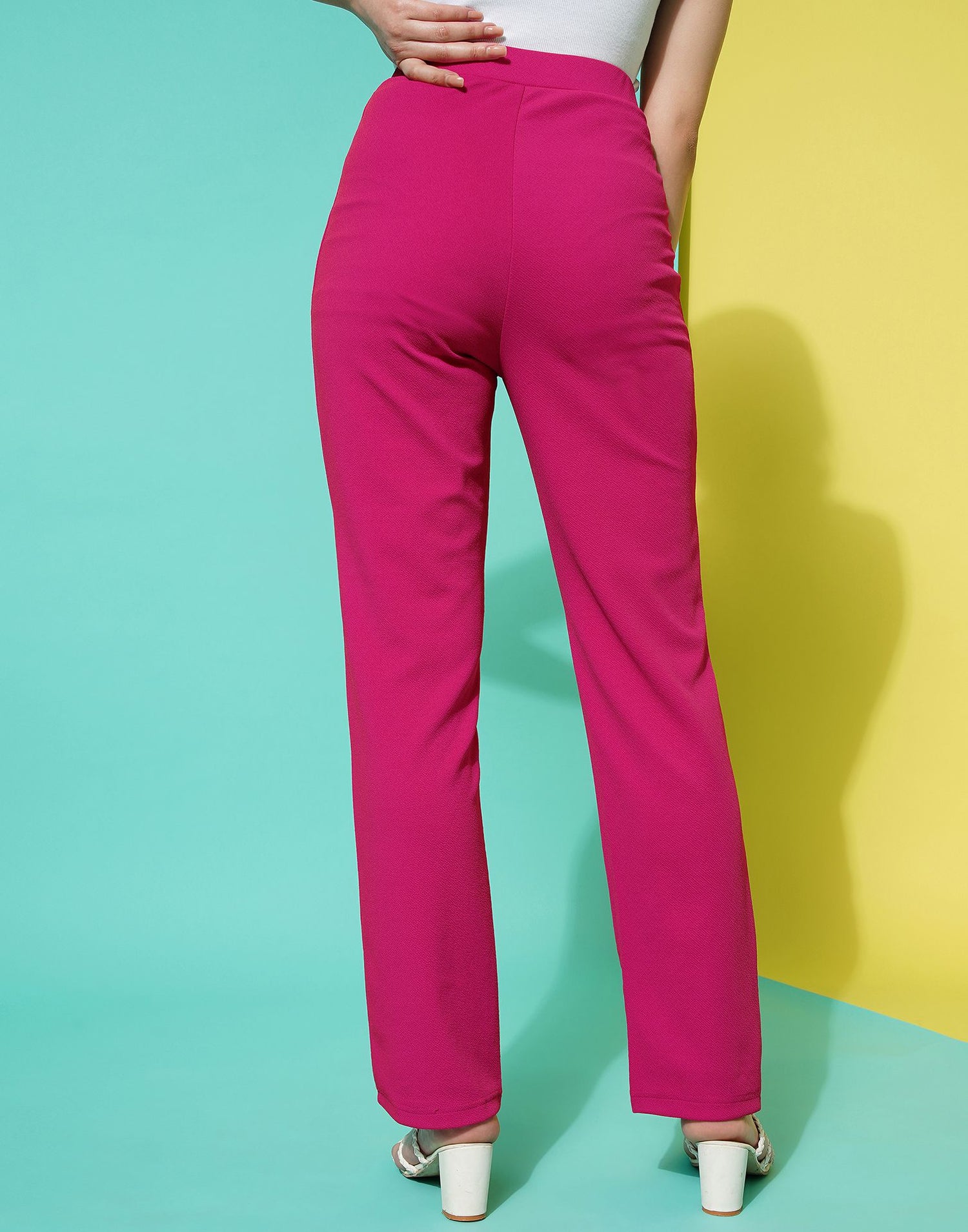 Pink Straight Fit Trouser | Leemboodi