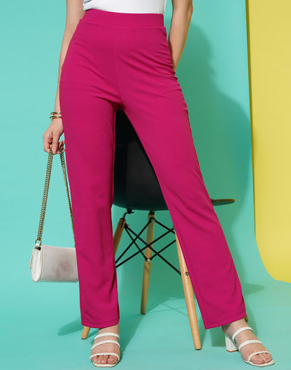 Pink Straight Fit Trouser | Leemboodi