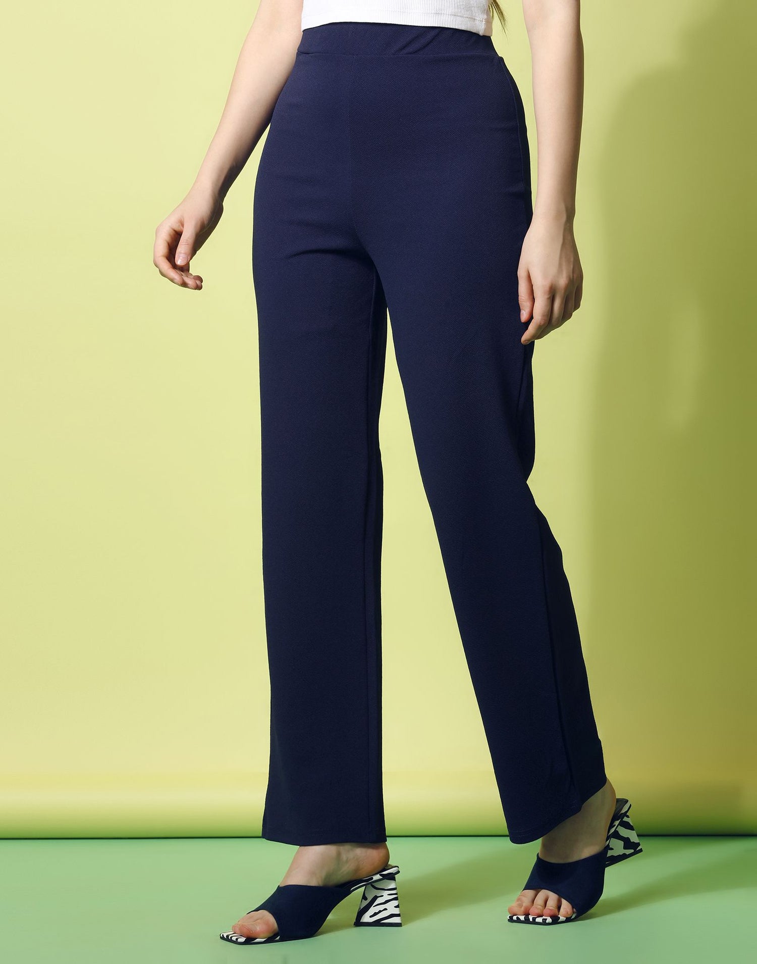 Blue Straight Fit Trouser | Leemboodi