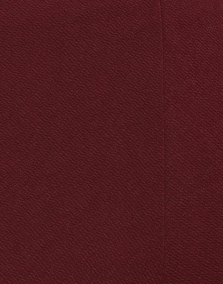 Maroon Straight Fit Trouser