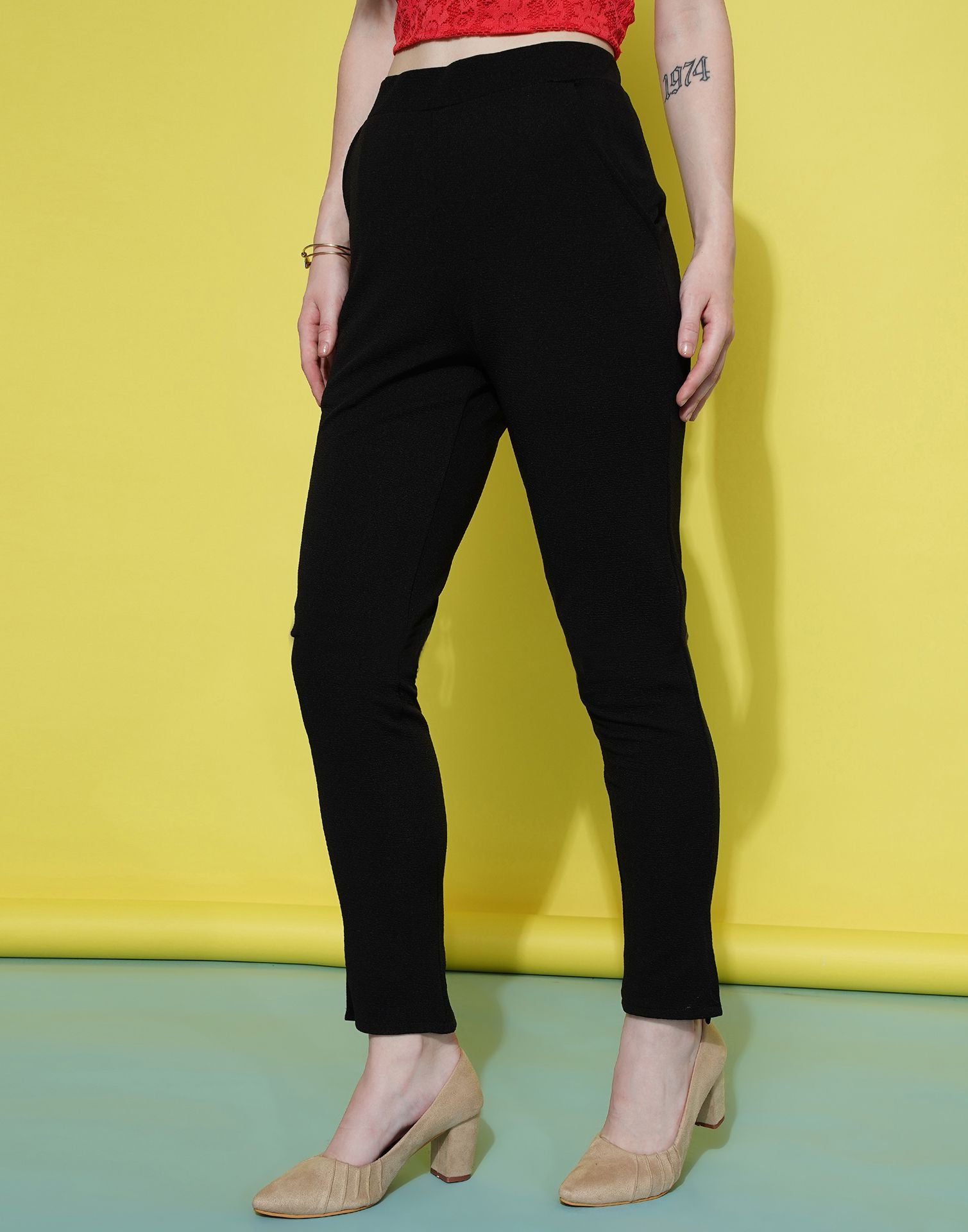Buy Black Trousers  Pants for Women by Wknd Online  Ajiocom