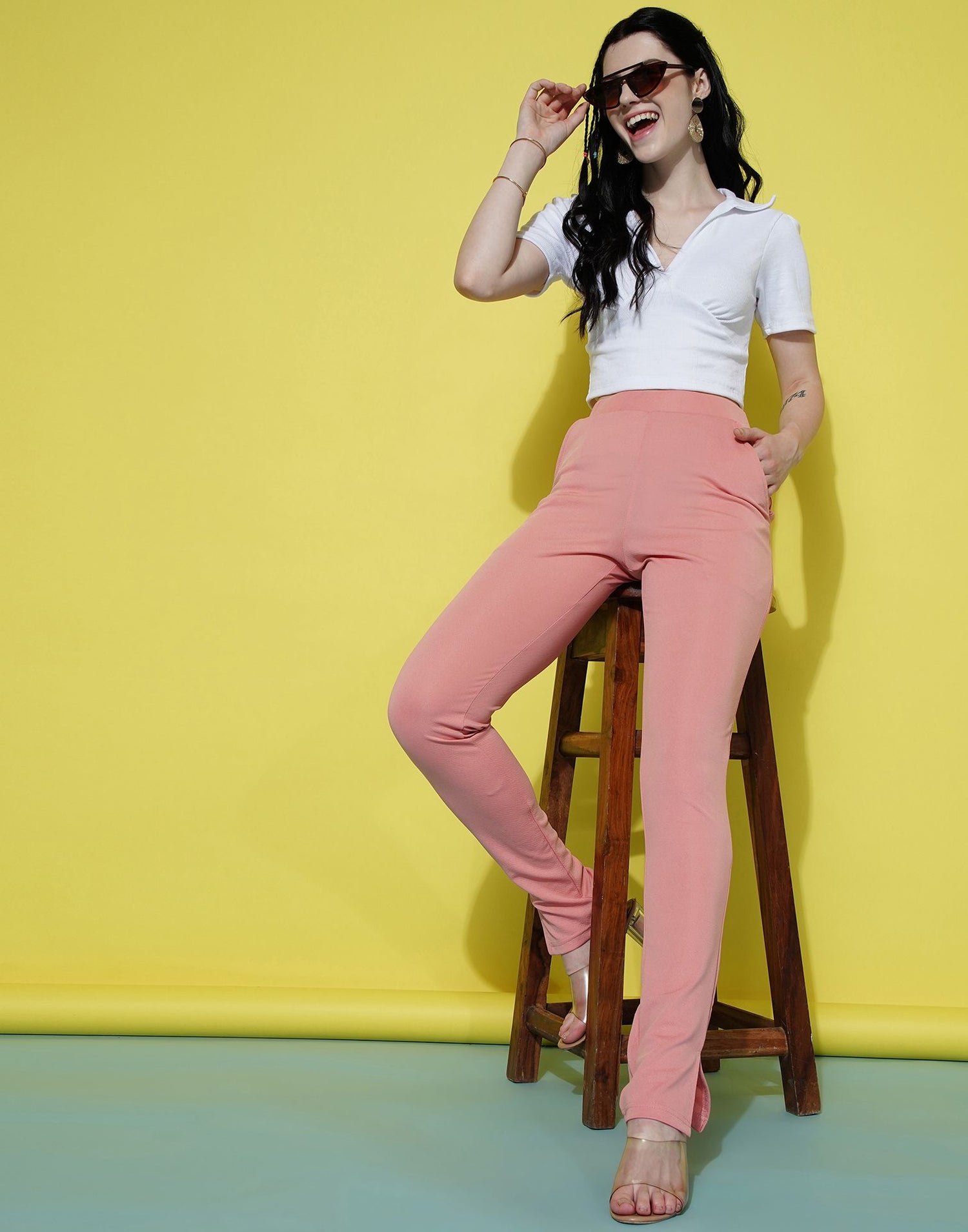 Buy Peach Leggings for Women by Ginger by lifestyle Online