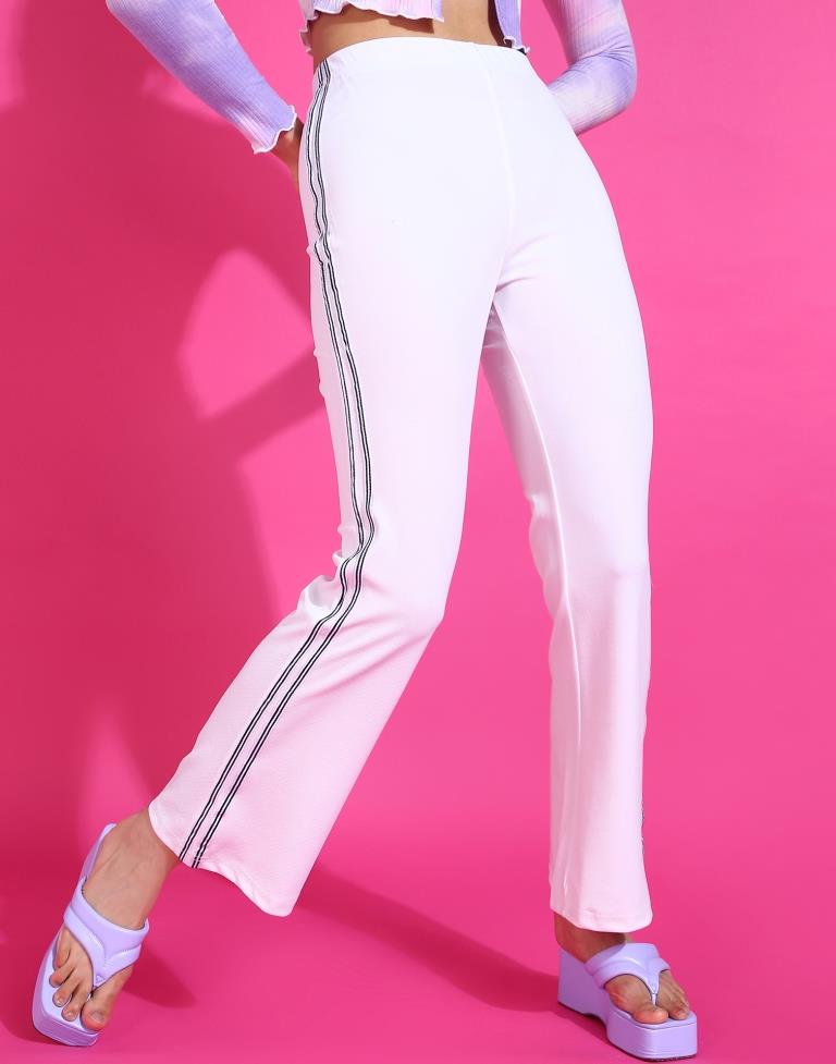 White Straight Fit Trouser