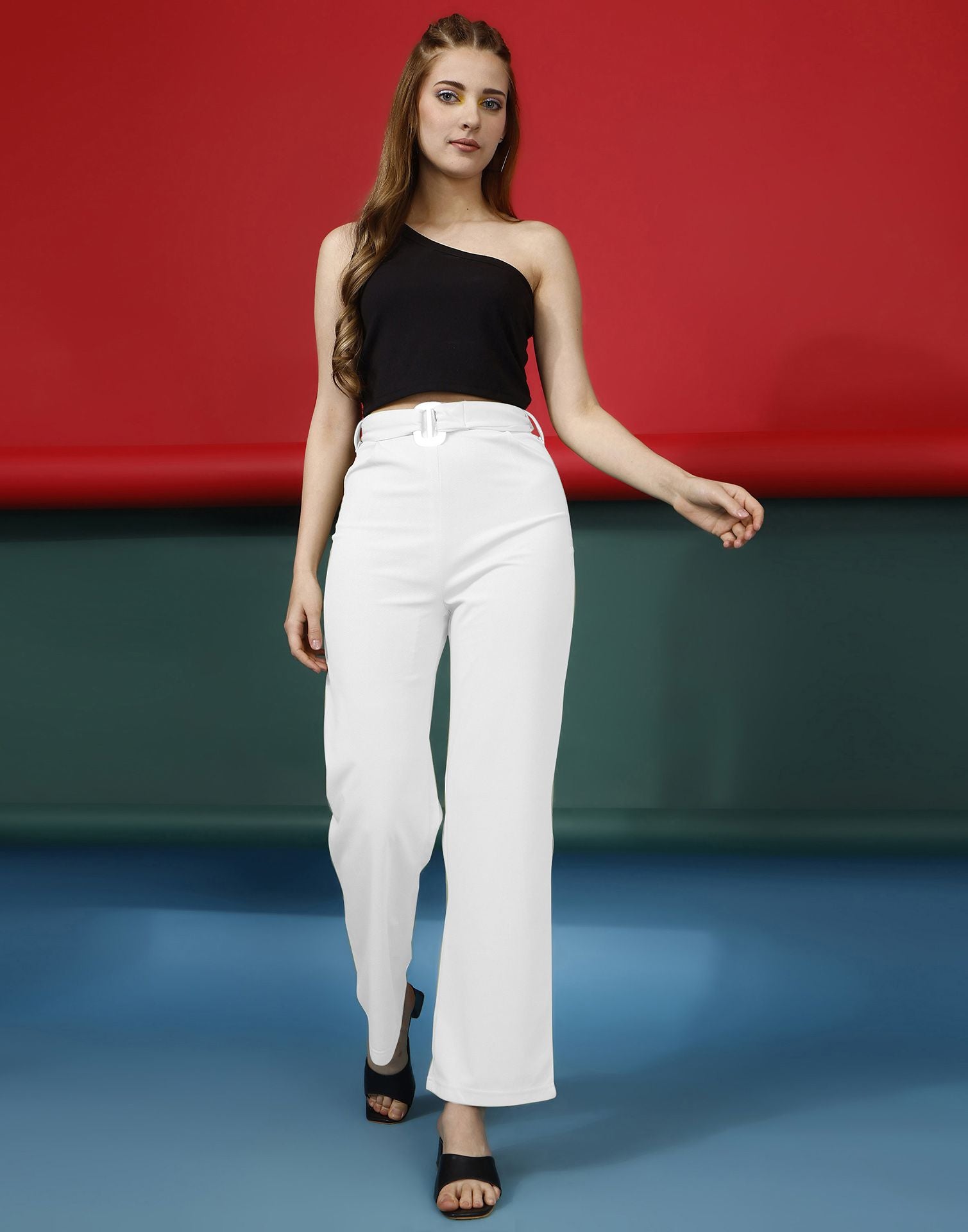 Reiss Iris Flared Trousers White 6