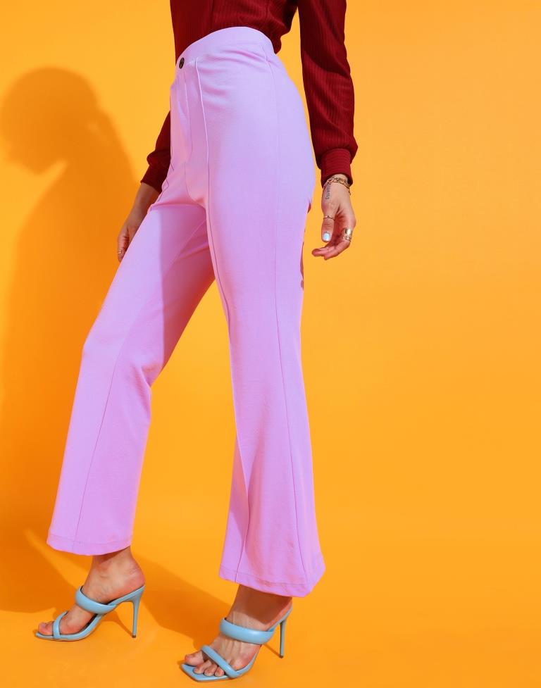 GLOWIC Flared Women Purple Trousers  Buy GLOWIC Flared Women Purple  Trousers Online at Best Prices in India  Flipkartcom