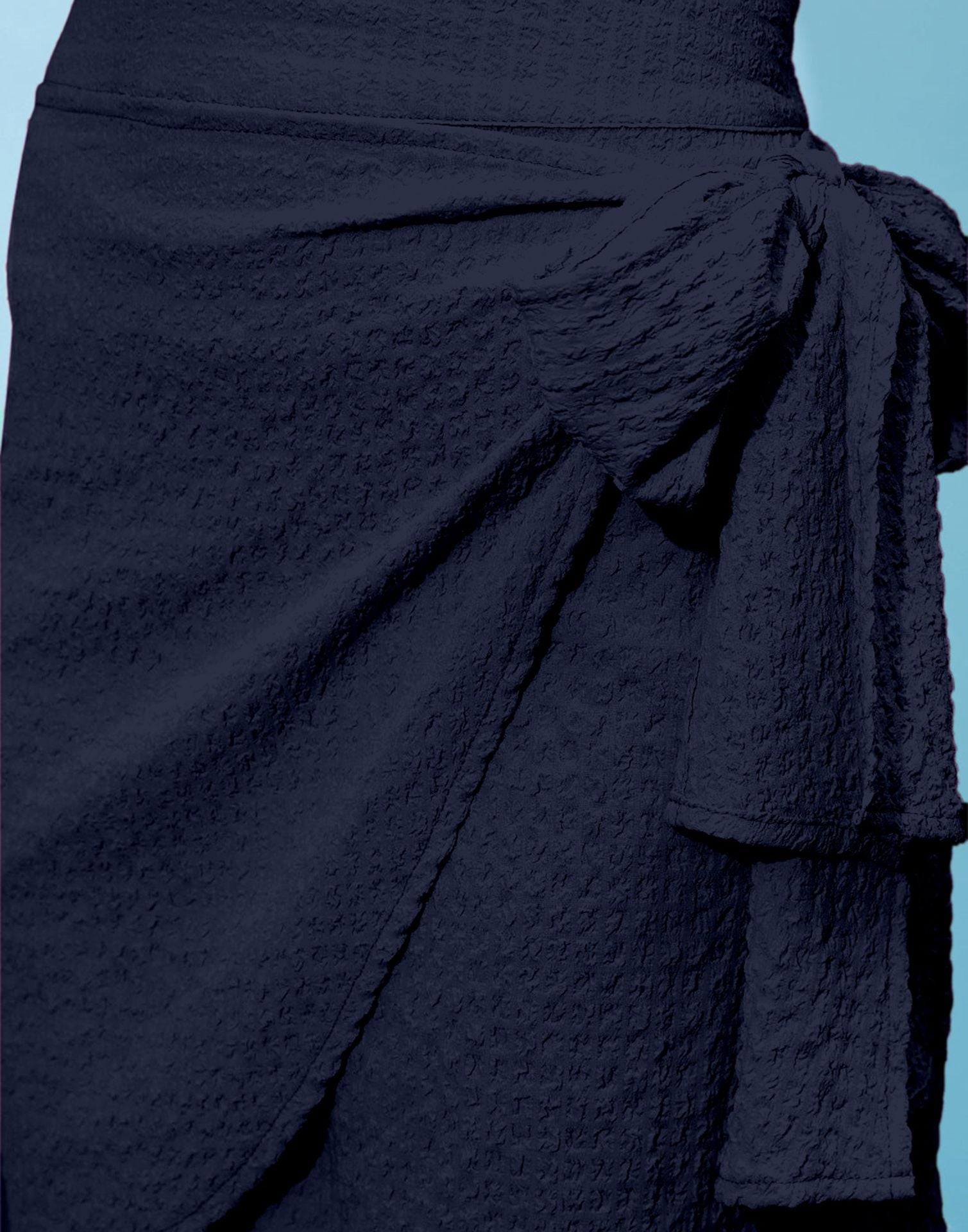 Blue Wrap Around Knotted Skirt | Leemboodi