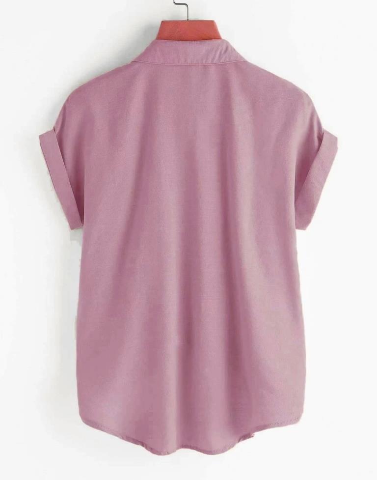 Pink Plain Rayon Shirt