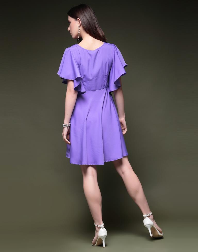 Purple ester Plain Dress