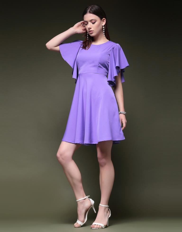 Purple ester Plain Dress