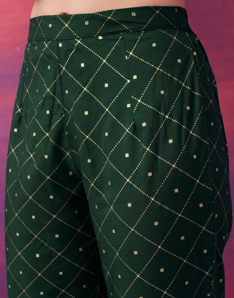 A-Line Kurti Pant Set with Detailed Embroidery Work - Kurti Fashion