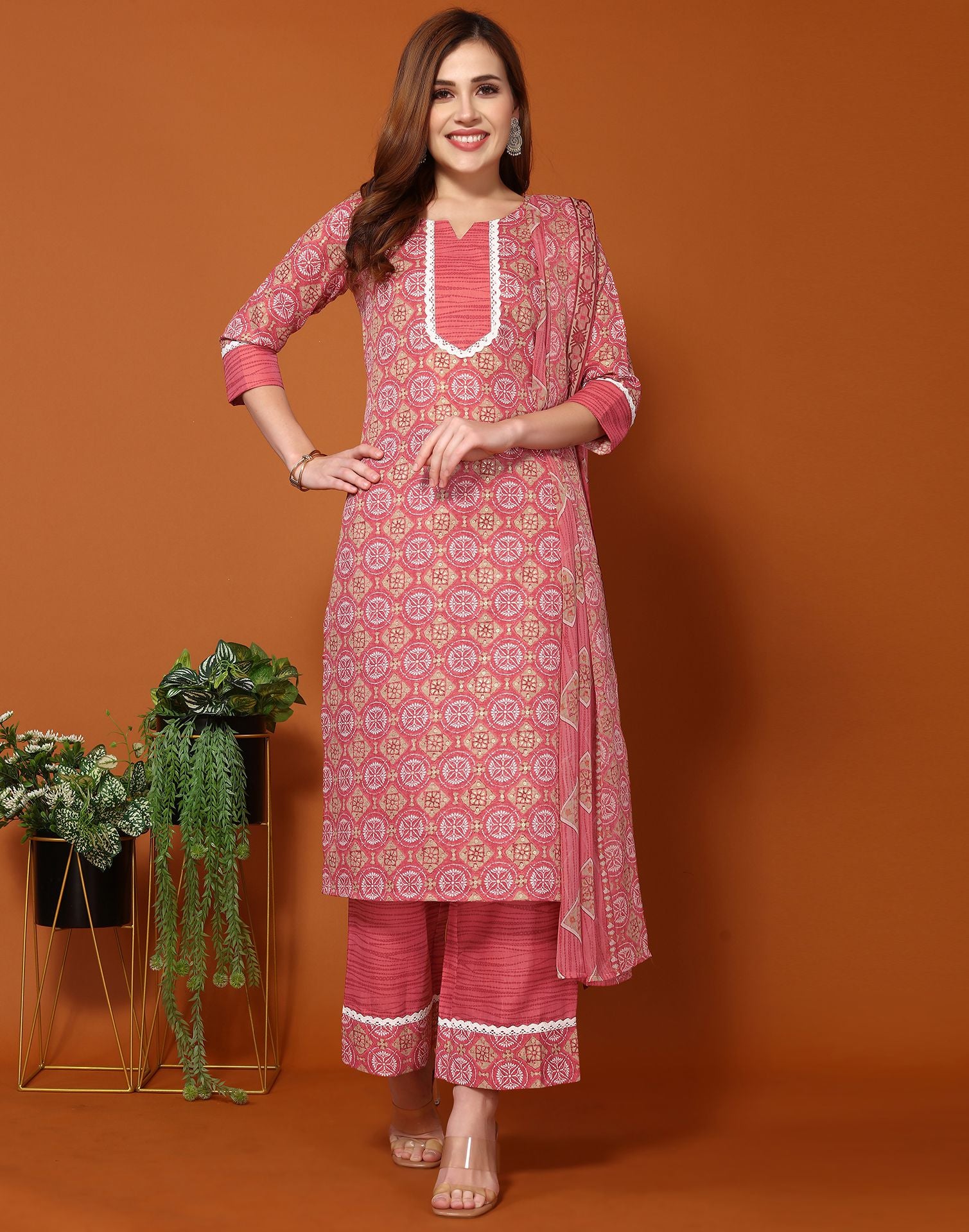 Pink cotton hotsell straight kurta