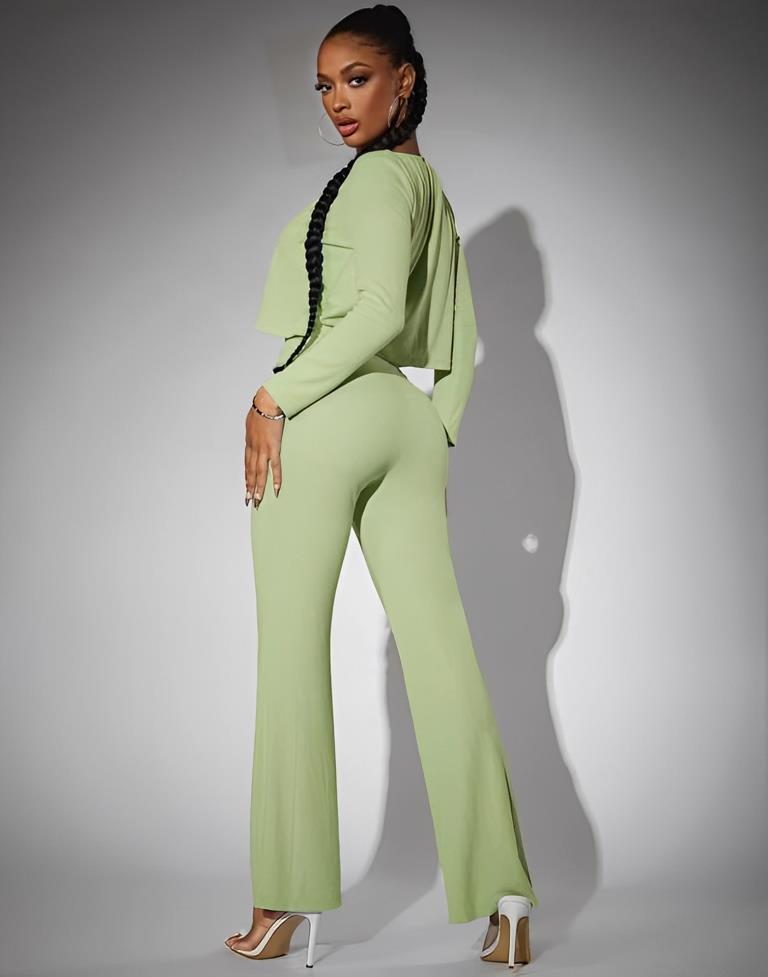 Green Co-ord Set With Jacket