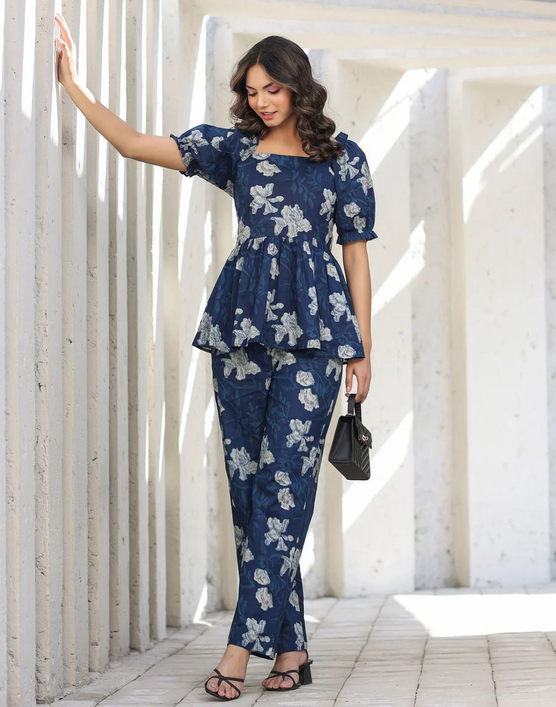 Blue Printed Rayon Co-ord Set