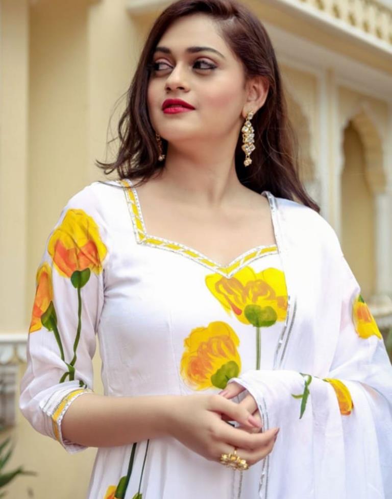 natasha j mughal white angrakha style floor length anarkali kurta in cotton  mul base… | Floor length dresses indian, Indian designer outfits, Indian  fashion dresses
