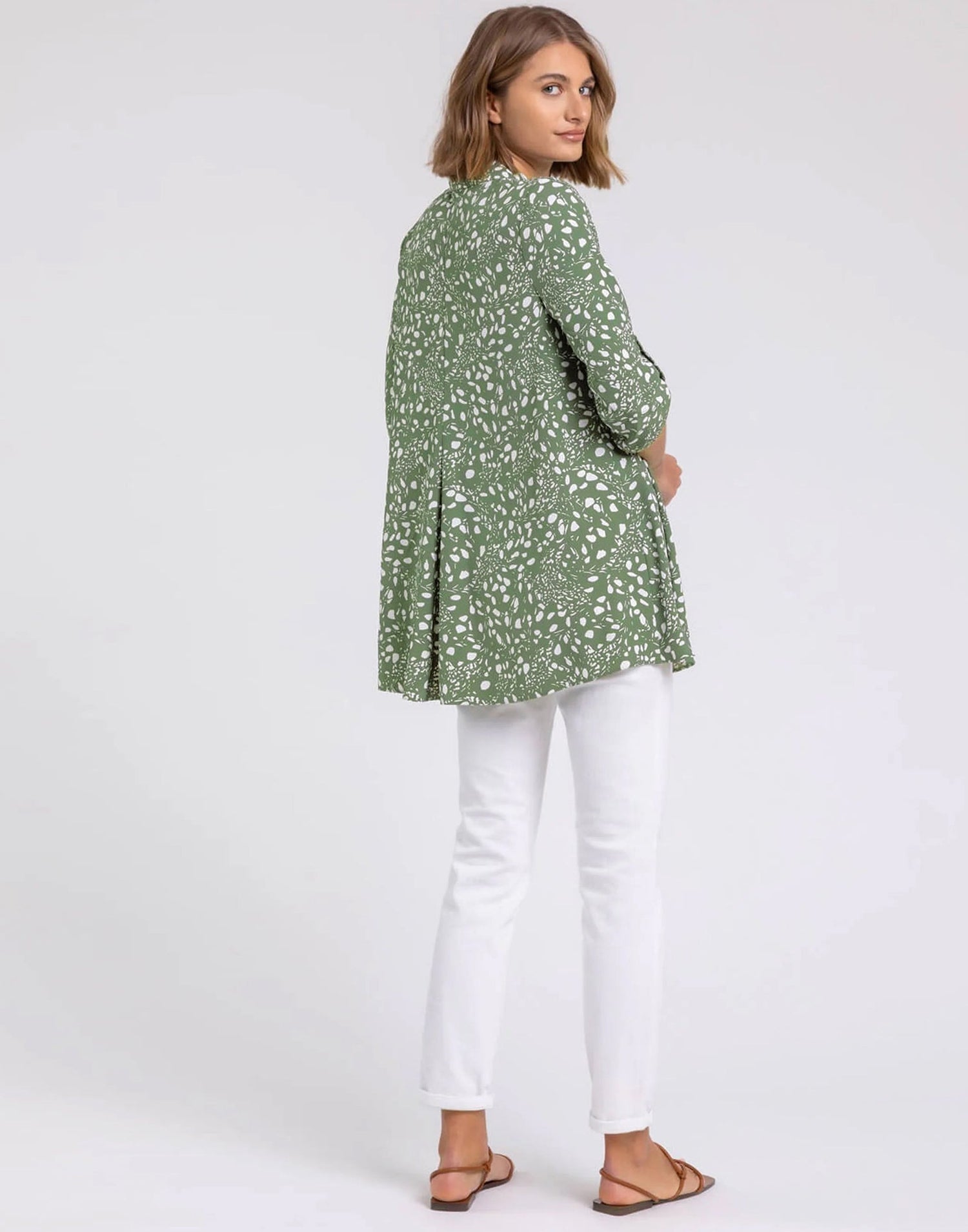 Dusty Green Rayon Printed Top