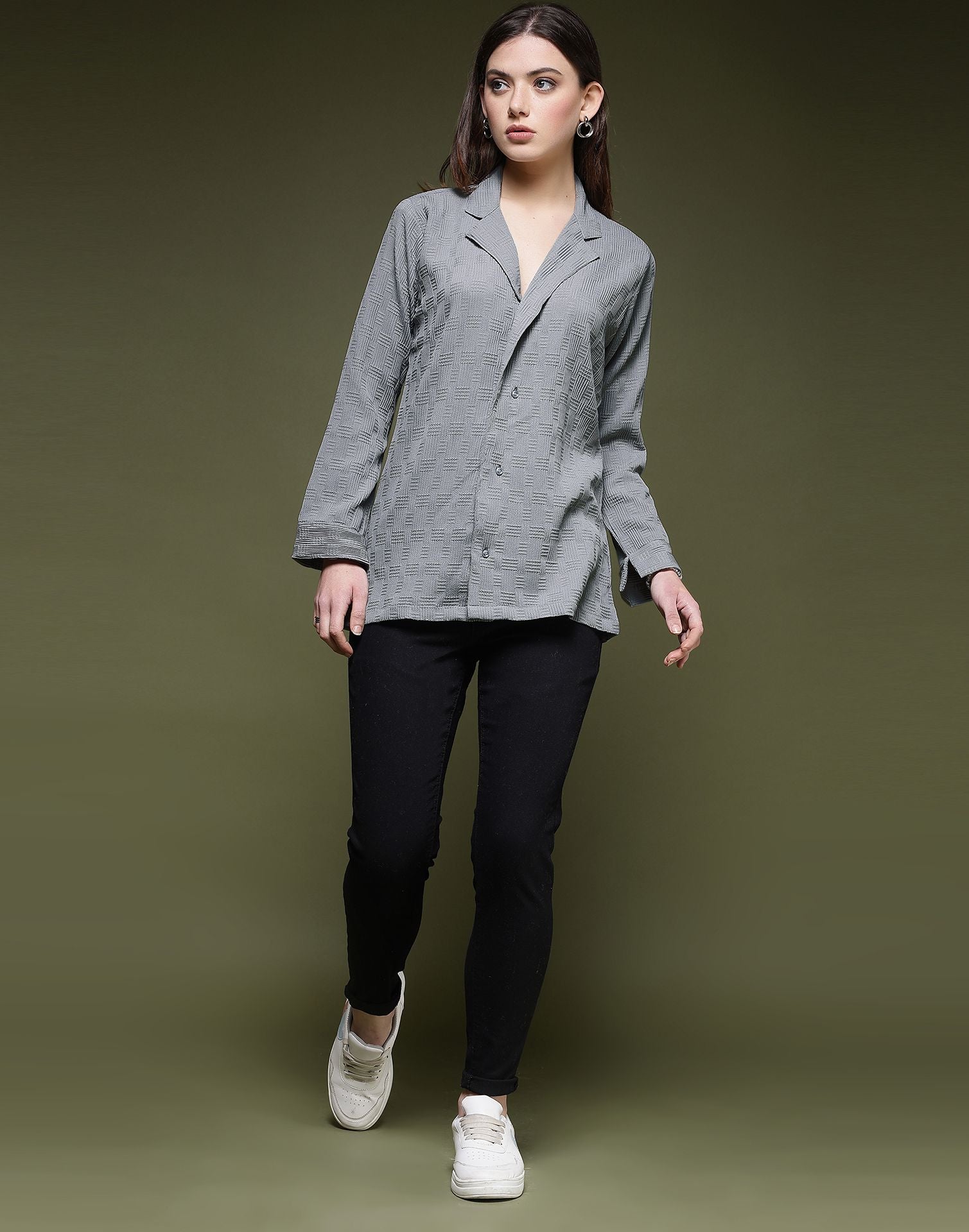 Grey Plain Lycra Shirt