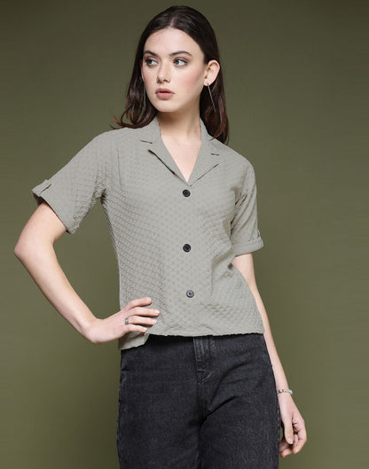 Grey Plain Lycra Shirt