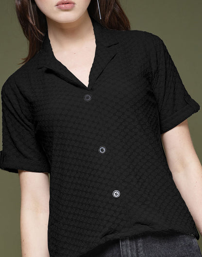 Black Plain Lycra Shirt