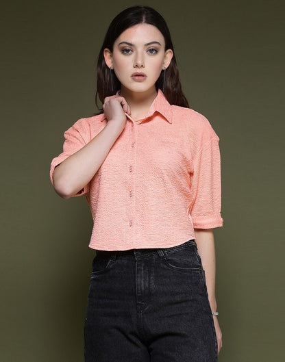 Peach Plain Lycra Shirt