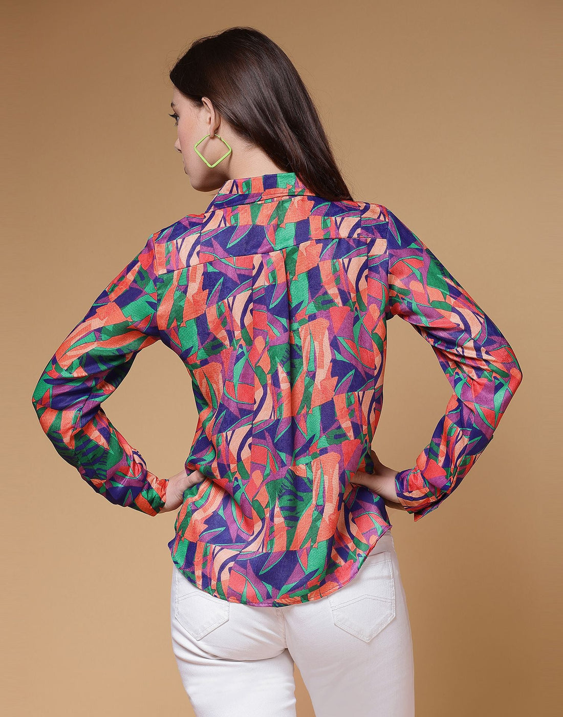 Multicoloured Printed Silk Shirt