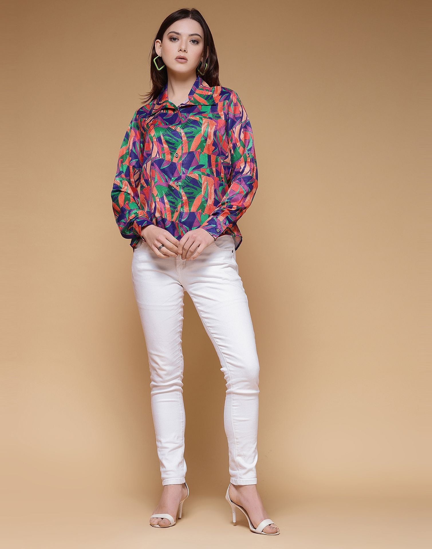 Multicoloured Printed Silk Shirt