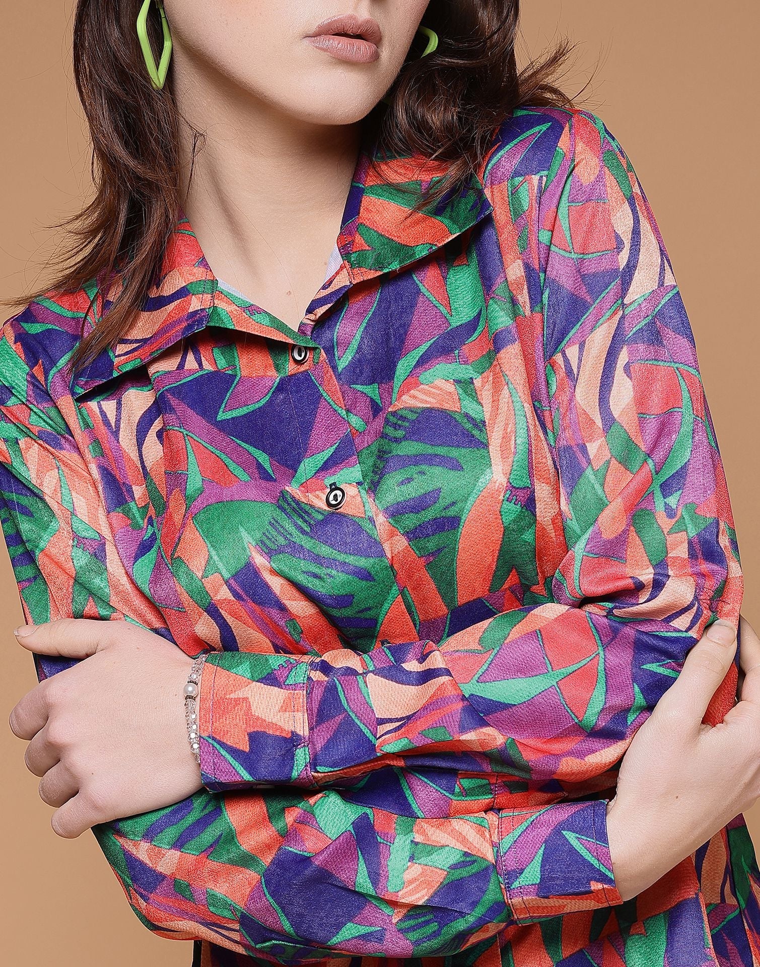 Multicoloured Printed Silk Shirt