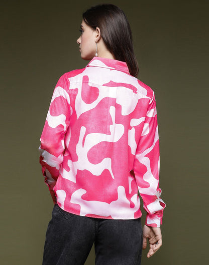 Pink Printed Silk Shirt