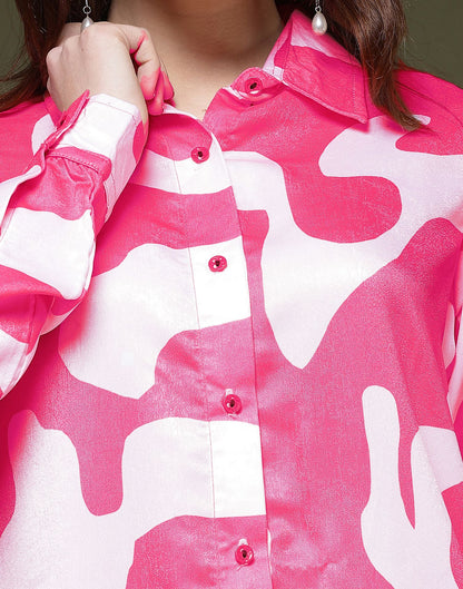 Pink Printed Silk Shirt