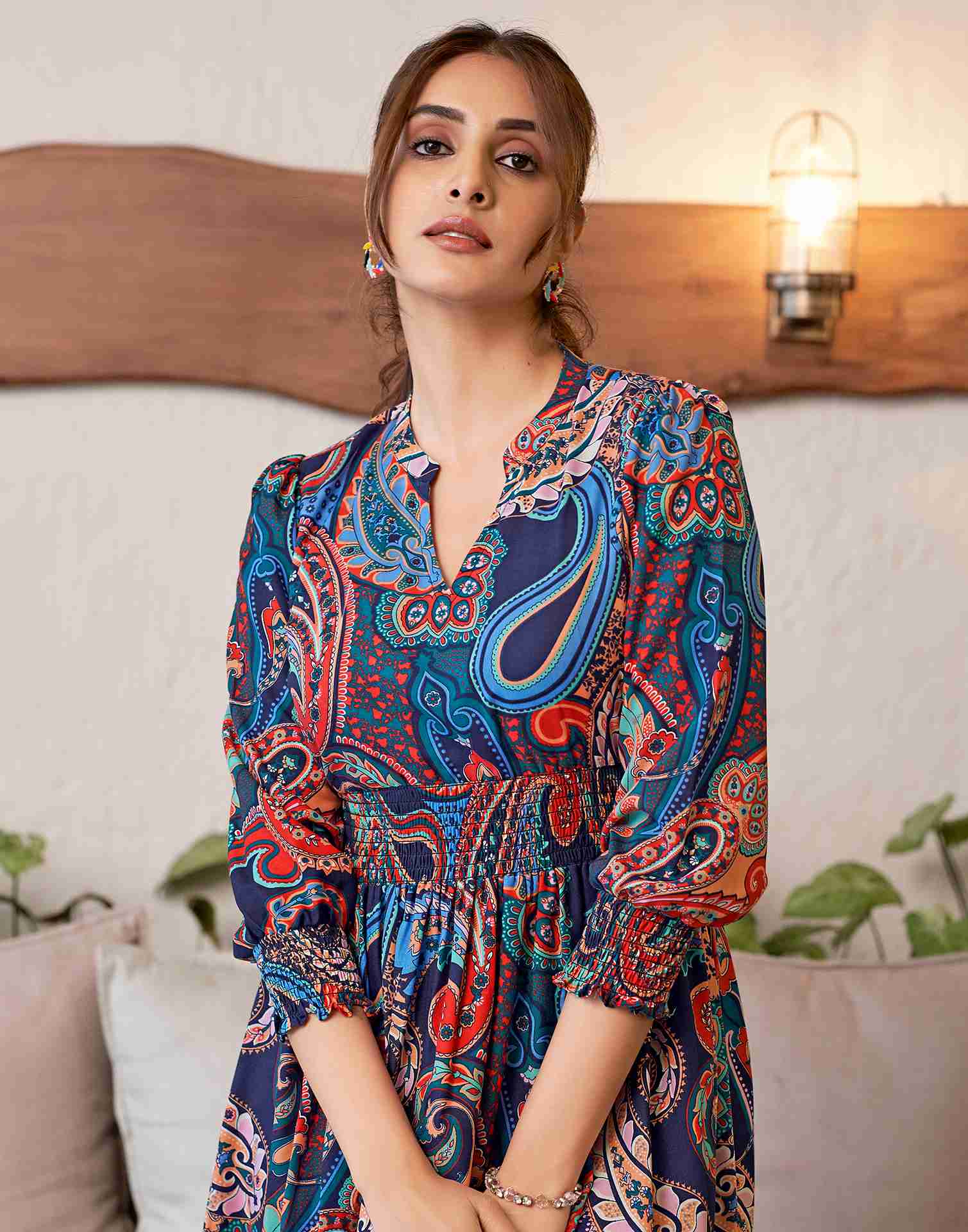 Multicolored Rayon Printed Dress