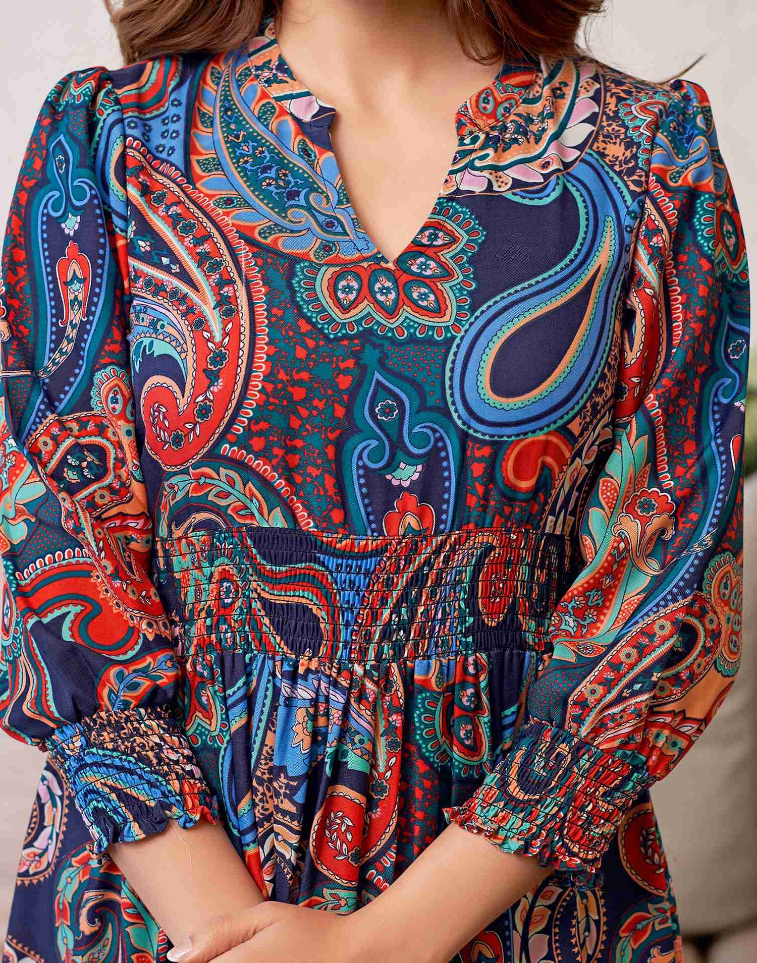 Multicolored Rayon Printed Dress