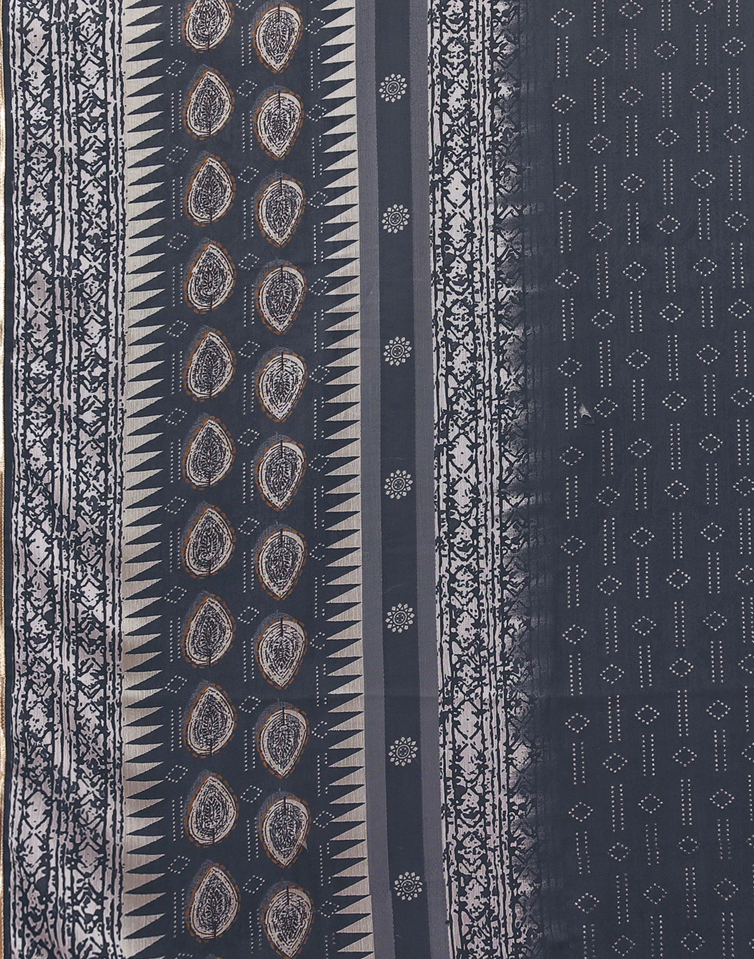 Dark Blue Cotton Printed Straight Kurti With Pant And Dupatta | Leemboodi