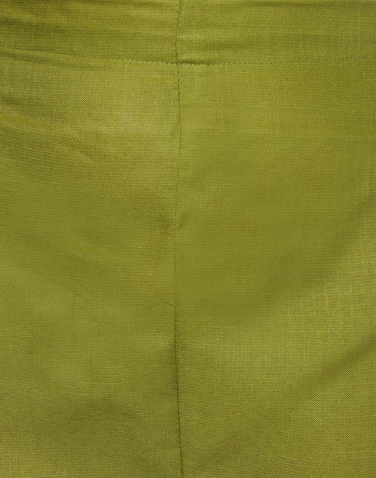 Olive Green Printed Straight Kurti With Pant And Dupatta | Leemboodi