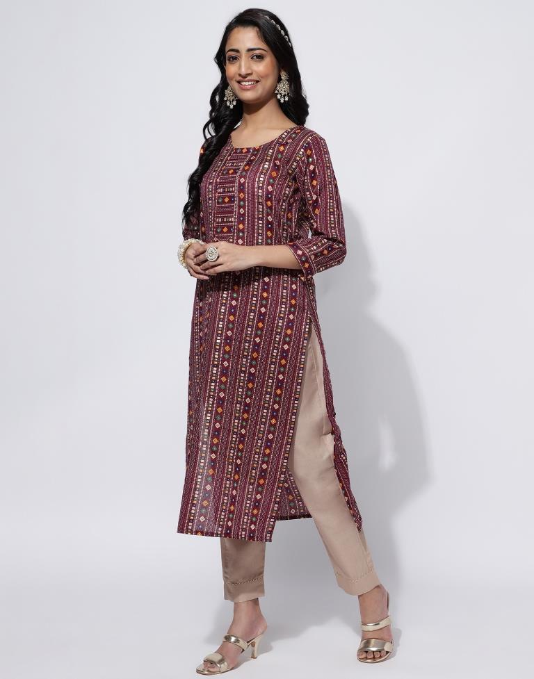 7 Pearls Presnets Cross Stitch Pure Cotton With Embroidery Work And Other  Trims Long Straight Kurtis