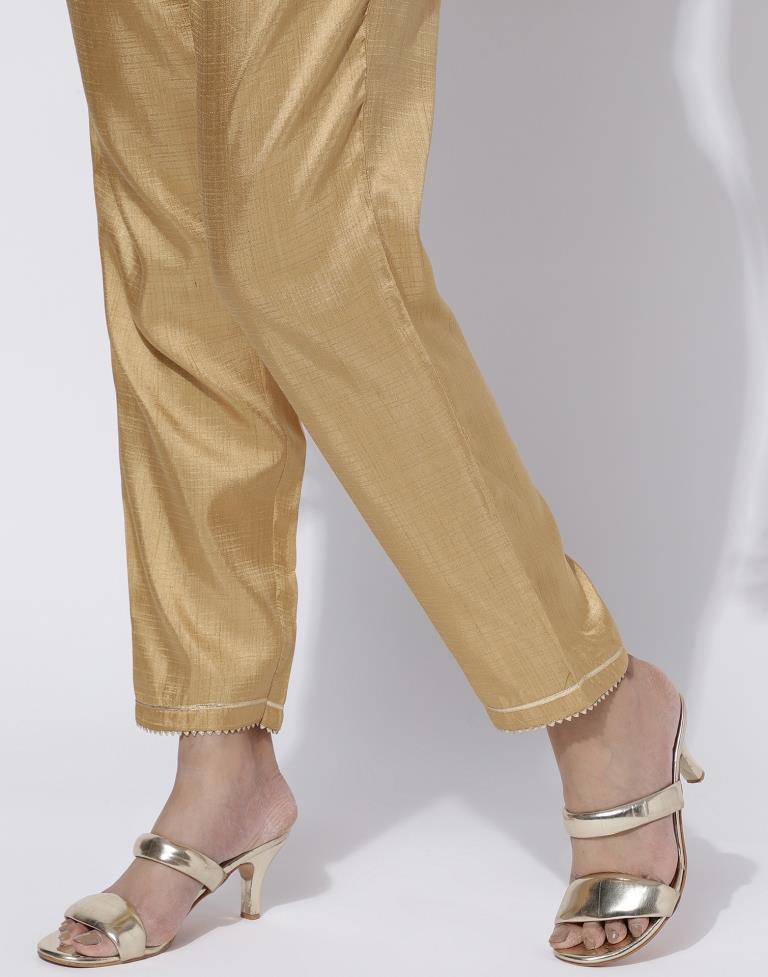 Buy Golden Fitted Pants Online - W for Woman