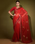 Red Heavy Georgette Printed Saree | Leemboodi