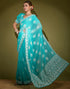 Turquoise Heavy Georgette Lakhnavi Saree | Leemboodi