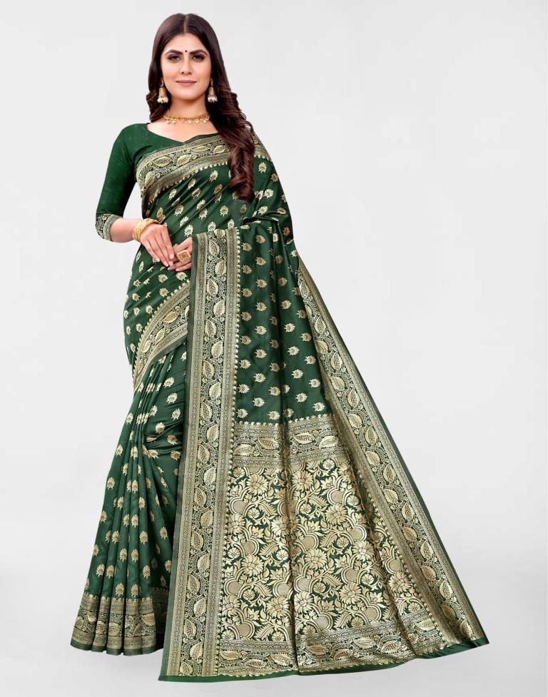 Green Jacquard Banarasi Silk Saree