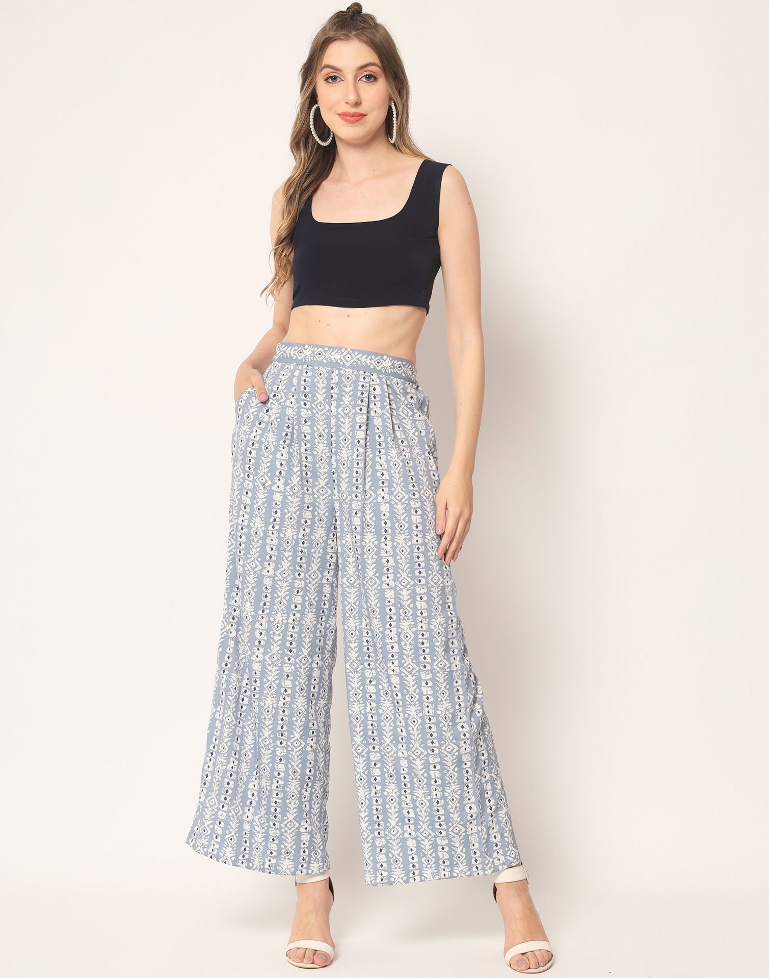 Blue Printed Co-ords Set – Leemboodi