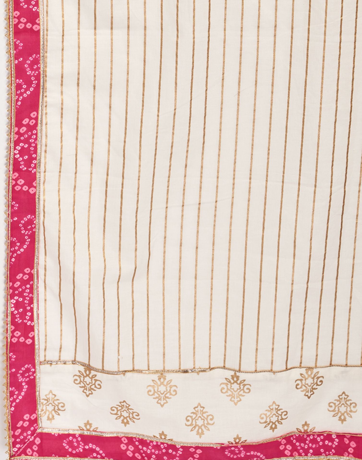 Beige Cotton Printed Anarkali Kurti With Pant And Dupatta | Leemboodi