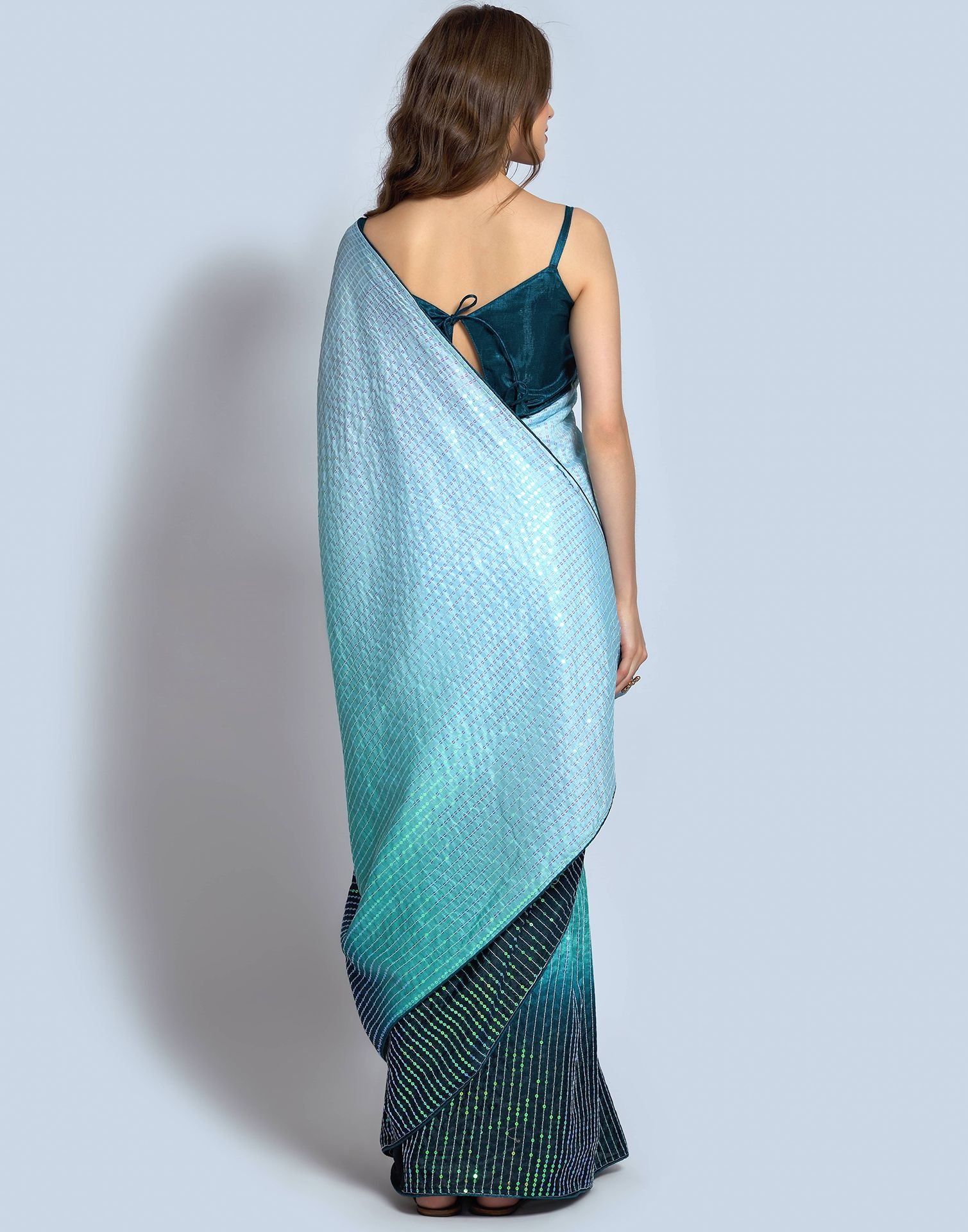 Sea blue soft dola silk saree - G3-WSA54545