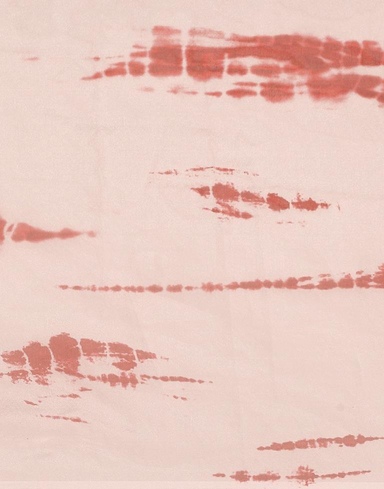 Red Organza Printed Saree With Tassel | Leemboodi