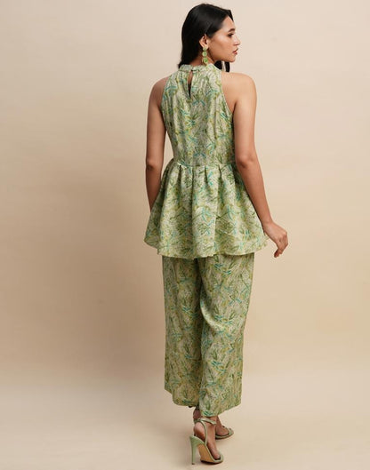 Green Printed Co-ord Set | Leemboodi