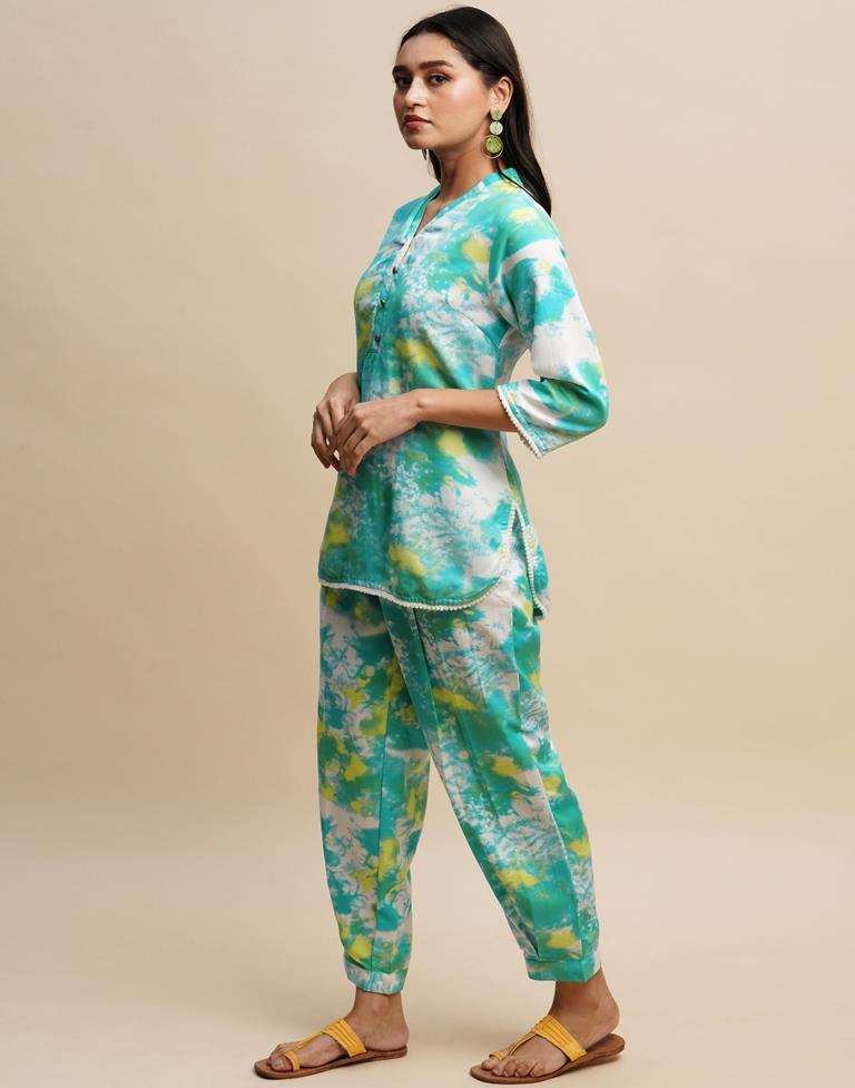 Multicoloured Printed Co-ord Set | Leemboodi